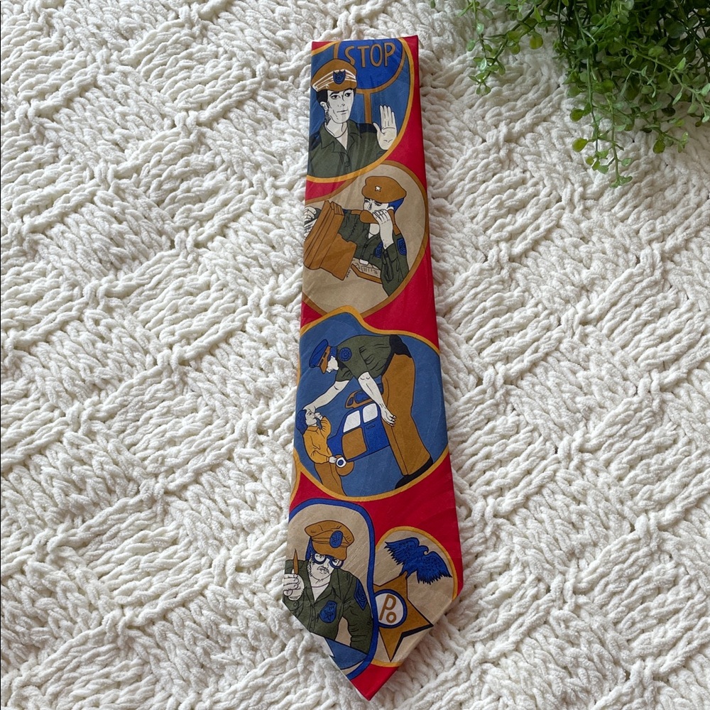 Dimoda Vintage Men’s Police Novelty Handmade Necktie